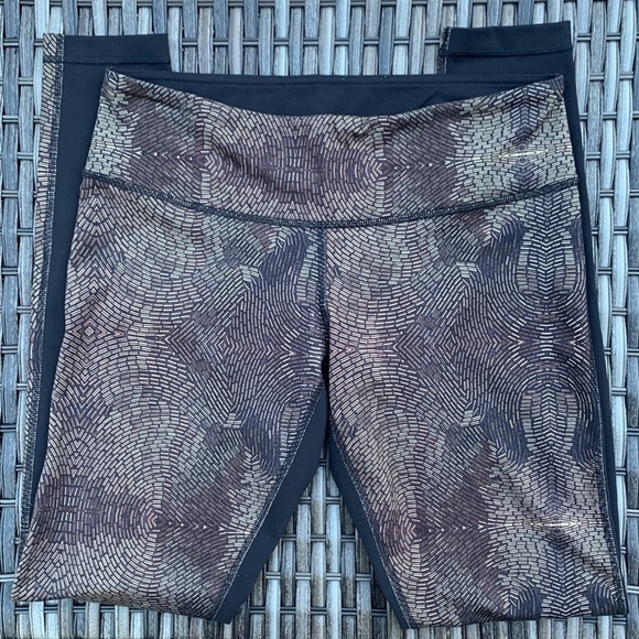 LULULEMON Wunder Under Pant *Full-On Luon - Golden Godess Cashew Multi / Black - Picture 12 of 14
